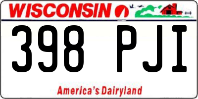 WI license plate 398PJI