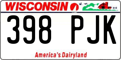 WI license plate 398PJK