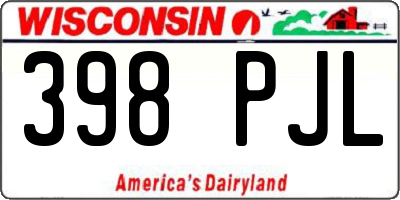 WI license plate 398PJL