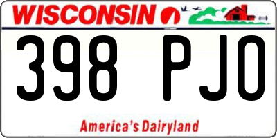 WI license plate 398PJO