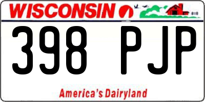 WI license plate 398PJP