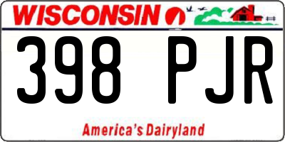 WI license plate 398PJR