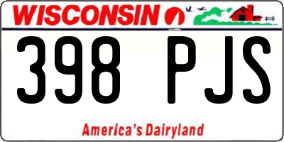 WI license plate 398PJS