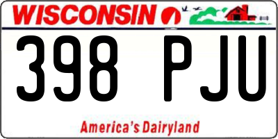 WI license plate 398PJU