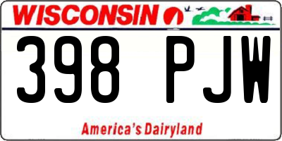 WI license plate 398PJW