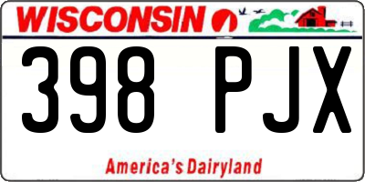 WI license plate 398PJX