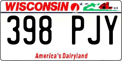 WI license plate 398PJY