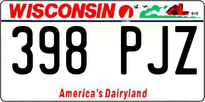 WI license plate 398PJZ