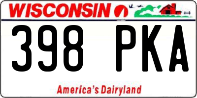 WI license plate 398PKA