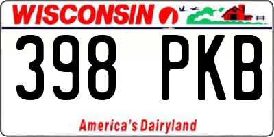 WI license plate 398PKB
