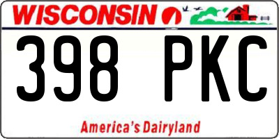 WI license plate 398PKC