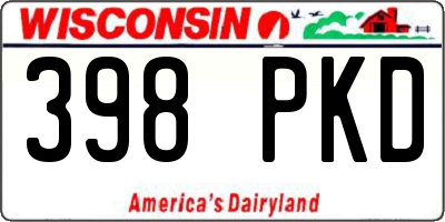 WI license plate 398PKD