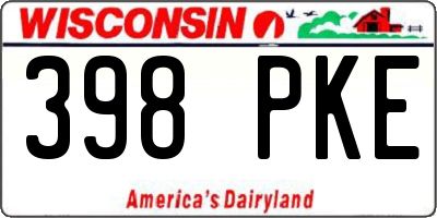 WI license plate 398PKE