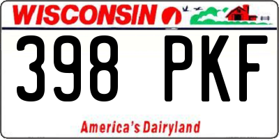 WI license plate 398PKF