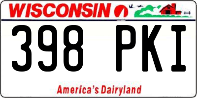WI license plate 398PKI