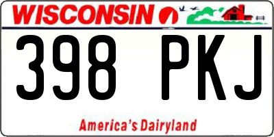 WI license plate 398PKJ