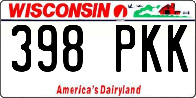 WI license plate 398PKK