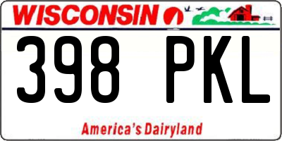 WI license plate 398PKL