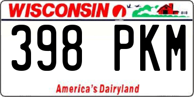 WI license plate 398PKM