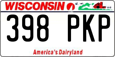 WI license plate 398PKP