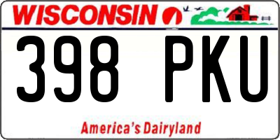 WI license plate 398PKU