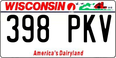 WI license plate 398PKV