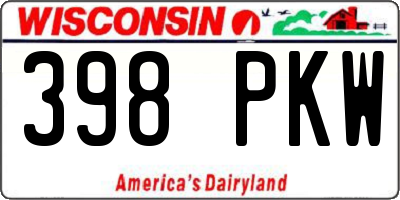 WI license plate 398PKW