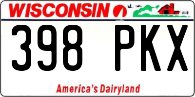 WI license plate 398PKX