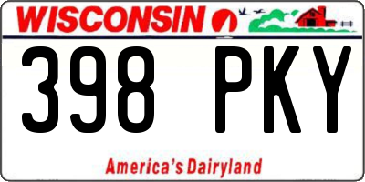WI license plate 398PKY