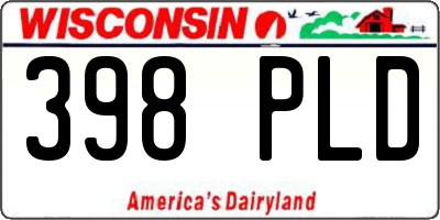 WI license plate 398PLD