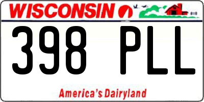 WI license plate 398PLL