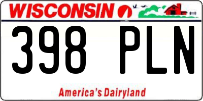 WI license plate 398PLN