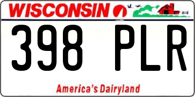 WI license plate 398PLR