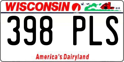 WI license plate 398PLS