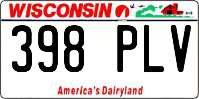 WI license plate 398PLV