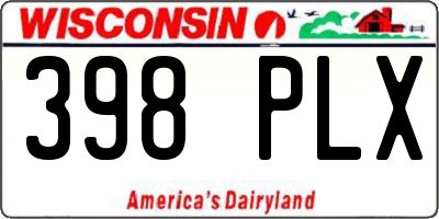 WI license plate 398PLX