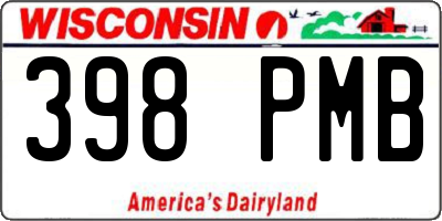 WI license plate 398PMB