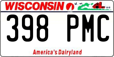 WI license plate 398PMC