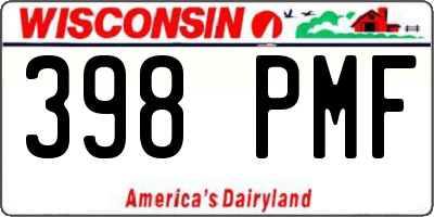 WI license plate 398PMF