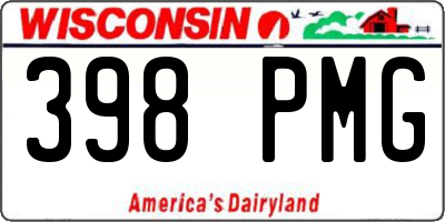 WI license plate 398PMG