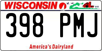 WI license plate 398PMJ