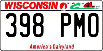 WI license plate 398PMO