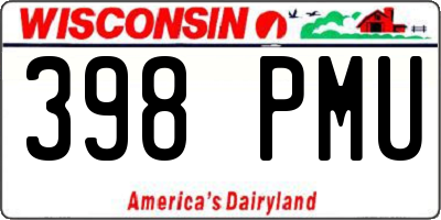 WI license plate 398PMU