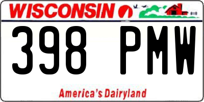 WI license plate 398PMW