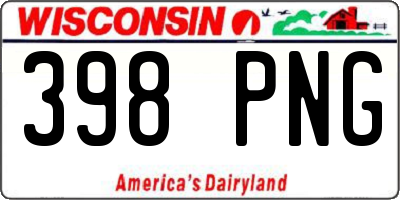WI license plate 398PNG