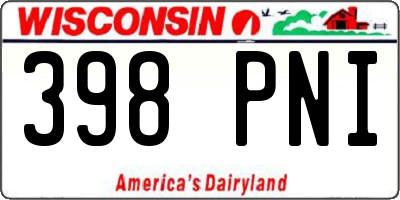 WI license plate 398PNI
