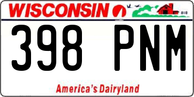 WI license plate 398PNM