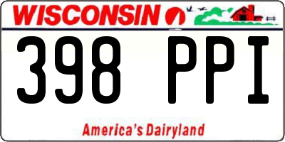 WI license plate 398PPI