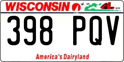 WI license plate 398PQV