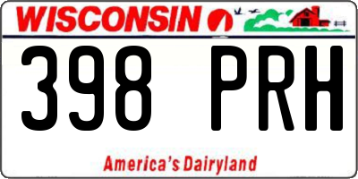 WI license plate 398PRH